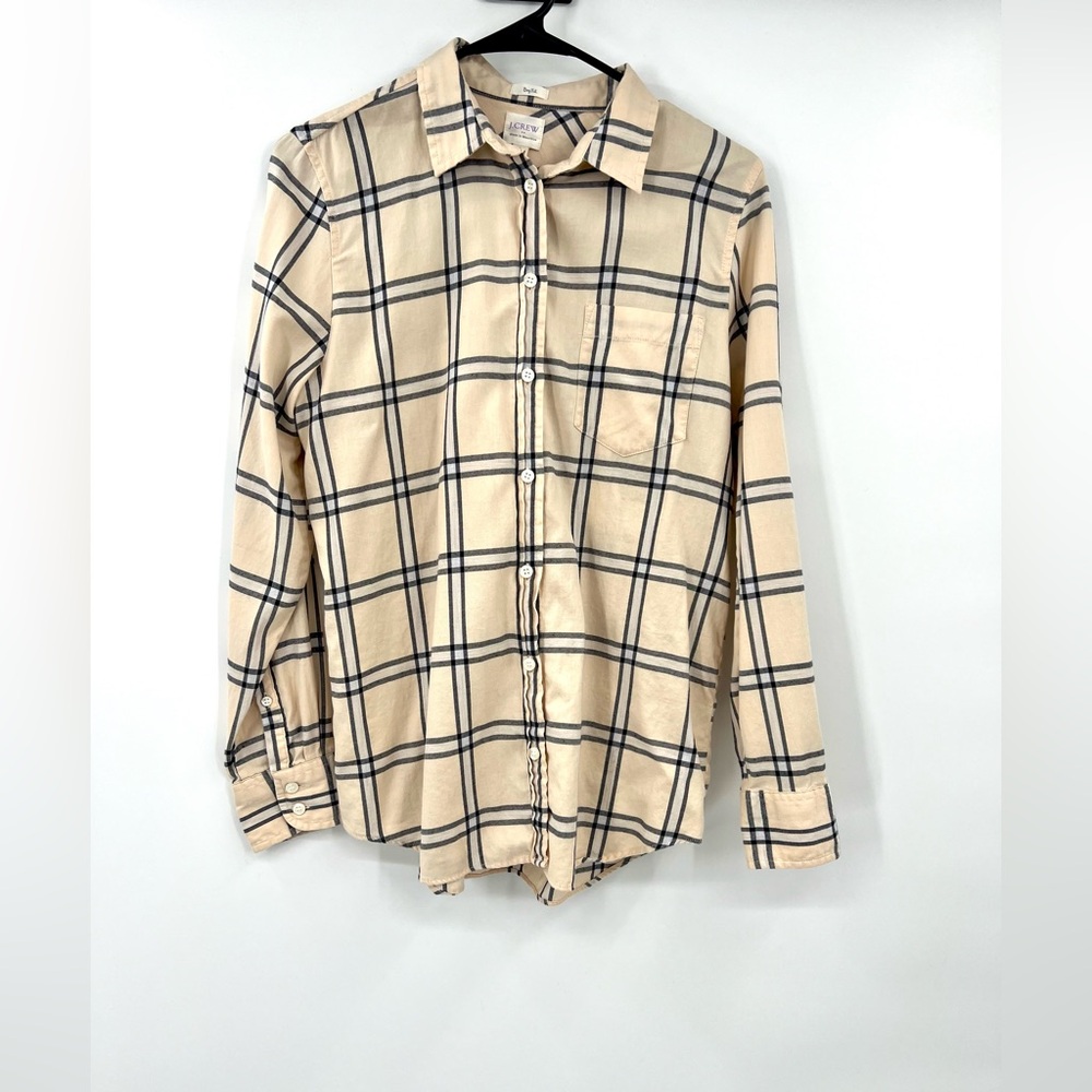 J. Crew Beige and Black Plaid Women’s Shirt